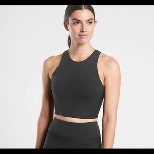 Athleta Conscious Luxe Lace Crop NWOT S Black